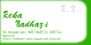 reka nadhazi business card